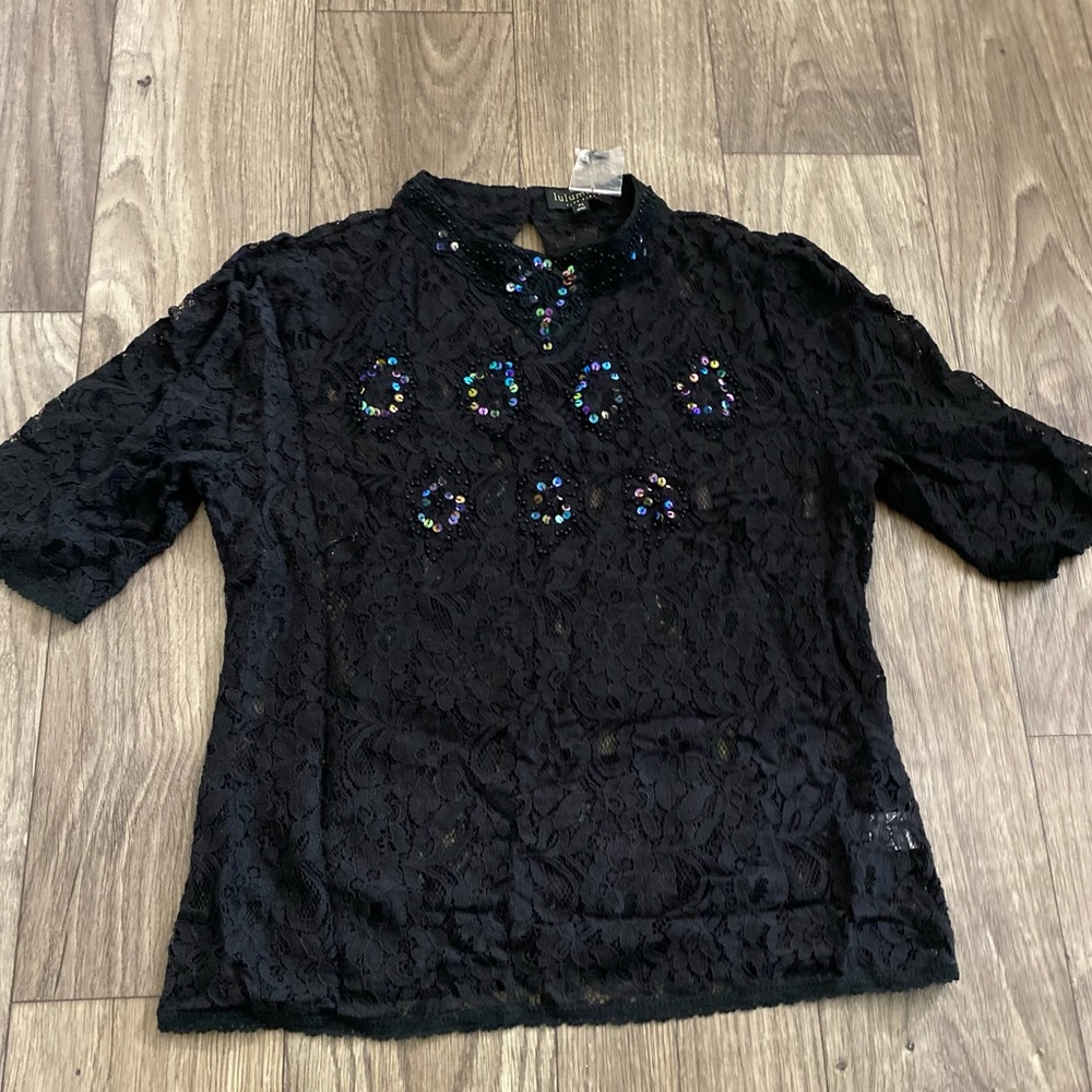 Luminari Black lace Top
